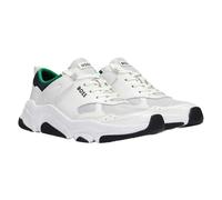 Hugo Boss Mens Asher Leather Running Trainers - White/Green - White/Green - 6 UK