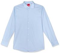 HUGO Boss Men's Classic Popelin Button Down Dress Shirt, Light Blue, 16.5L US