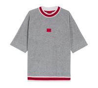 Hugo Boss Mens Contrast Trim Relaxed Fit Short-Sleeved SweatL Grey GT24605