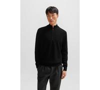 Hugo Boss Mens Ebrando-P Half-Zip Sweatshirt in Black Cotton - Size Small