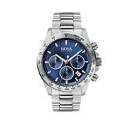 Hugo Boss Men's Hero Sport Lux Watch HB1513755 - Blue dial, stainless steel 43 mm, silver bracelet, chronograph, tachymeter