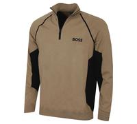 Hugo Boss Mens Hydro-X Water Repellent Embroided Logo Half Zip Sweater