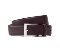 Hugo Boss Men's Leather Belt Ellotyo Logo Branded Metal Buckle in Dark Brown