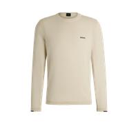 Hugo Boss Mens Logo Print Regular-Fit Sweatshirt in White Cotton - Size X-Large