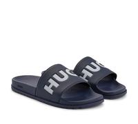 Hugo Boss Mens Match Sliders in Dark Blue Patent Leather - Size UK 5