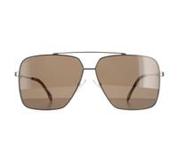 Round Brown Horn Ruthenium Brown BOSS 1325/S Hugo Boss Silver One Size