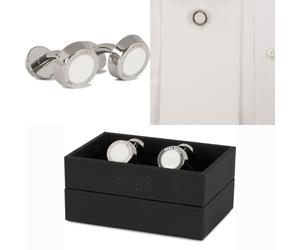 HUGO BOSS Mens Simony Round Enamel Cufflinks 50219288-100