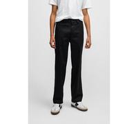 Hugo Boss Mens Statum Straight-Fit Trousers in Black Cotton - Size 32W/32L