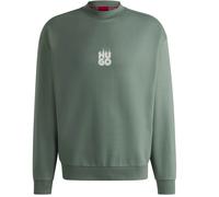 Hugo Boss Mens Sweatshirt HUGO Durungu Crew Neck Cotton Jumper in Green