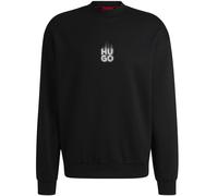 Hugo Boss Mens Sweatshirt HUGO Durungu Crew Neck Cotton Relaxed Jumper in Black