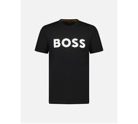 BOSS Cotton-jersey T-shirt with rubber-print logo - Style Thinking 1, 50481923 Black M