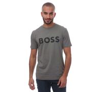 Hugo Boss Mens Thinking 1 Rubber Print Logo T-Shirt in Grey - Size Small