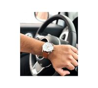 Hugo Boss Men's Watch 1513475 Grand Prix Chronograph Brown Leather White Dial Silver Case