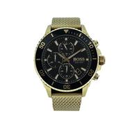 Hugo Boss Men's Watch Gold Mesh Strap Black Dial Chronograph Admiral 1513906