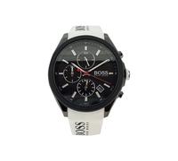 Hugo Boss Mens Watch White Rubber Strap Black Dial Chronograph Velocity 1513718