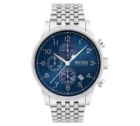 Hugo Boss Navigator 1513498 Men's Chronograph Watch - 42mm Navy Dial Steel Bracelet