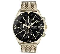 Hugo Boss Ocean Edition 1513703 Men's Chronograph Watch - 48mm Black Dial Gold-Tone Mesh Bracelet