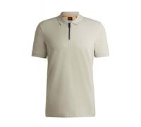 Hugo Boss Passerzip 50537507 Plain Patch Logo Quarter Zip Polo T-Shirt