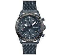 Hugo Boss Pilot Edition 1513887 Men's Quartz Chronograph Watch - 44mm Blue Dial Blue Mesh Bracelet