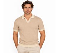 Hugo Boss Polo Shirt Short Sleeve Beige Tempio Men’s Casual Knitted