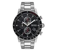 Hugo Boss Rafale HB1513509 Men's Chronograph Watch - 44mm Black Dial Silver Bracelet