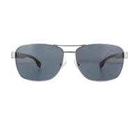 Hugo Boss Rectangle Mens Dark Ruthenium Grey Sunglasses Metal - One Size