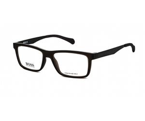 Hugo Boss Rectangular Mens Matte Brown Dark Ruthenium 0870 - Black - One Size