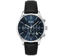 Hugo Boss Runner 1514156 Men's Chronograph Watch - 42mm Navy Dial Leather Strap