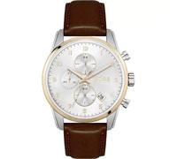 Hugo Boss Skymaster 1513786 Men's Chronograph Watch - 44mm Silver Dial Leather Strap