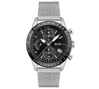 Hugo Boss Skymaster 1513886 Men's Chronograph Watch - 44mm Black Dial Mesh Bracelet