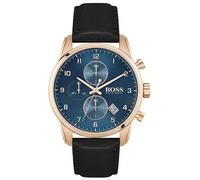 Hugo Boss Skymaster HB1513783 Men's Chronograph Watch - Blue Dial with Black Leather Strap