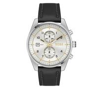 Hugo Boss Skytraveller 1514147 Men's Watch - 44mm Silver Dial Leather