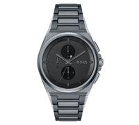 Hugo Boss Steer 1513996 Men's Chronograph Watch - 44mm Black Dial Grey Bracelet