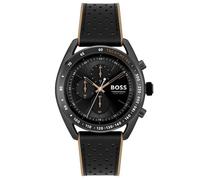 Hugo Boss Steer 1514022 Men's Chronograph Watch - 44mm Black Dial Leather Strap