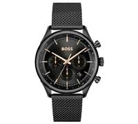 Hugo Boss Steer 1514065 Men's Chronograph Watch - 45mm Black Dial Mesh Bracelet