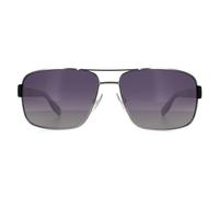 Hugo Boss Men's Wrap Ruthenium Grey Gradient Polarized Sunglasses Hugo Boss Grey One Size