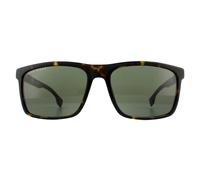 Hugo Boss Rectangle Mens Dark Havana Green Sunglasses - Brown - One Size