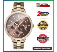 HUGO BOSS Symphony HB1502422 Brown Dial Gold Strap Chronograph Womens Watch 38m