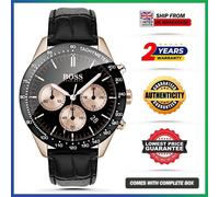 HUGO BOSS Talent HB1513580 Chrono Black Leather Strap Mens Watch 42mm