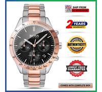 HUGO BOSS Talent HB1513584 Chronograph Black Dial Two Tone Strap Mens Watch 42mm