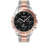 Hugo Boss Talent HB1513584 Men's Chronograph Watch - 42mm Black Dial Two-Tone Silver and Rose Gold Bracelet