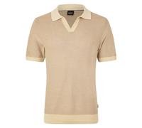 Hugo Boss Tempio Men’s Casual Knitted Polo Shirt Short Sleeve Beige