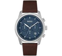 Hugo Boss Trace 1514002 Men's Watch - 44mm Blue Dial Leather