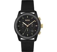 Hugo Boss Trace 1514003 Men's Watch - 44mm Black Dial Leather Strap