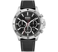 Hugo Boss Troper Men's Chronograph Watch 1514055 - 44mm Black Dial Leather Strap