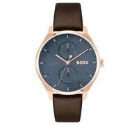 Hugo Boss Tyler 1514103 Men's Quartz Watch - 43mm Navy Blue Dial Brown Leather Strap