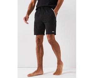 HUGO Boss Unique Global Stripe Taped Loungewear Shorts, Black, Size M, Men Black