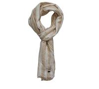 Hugo Boss Unisex Stripe Scarf 'ELITOS' Modal Mix Exclusive Italian Fabric Light Beige