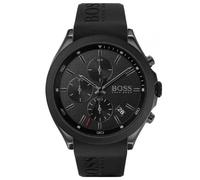 New HUGO BOSS Velocity HB1513720 Sport Black Strap Dial Chrono Mens Watch 44mm