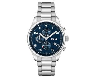 Hugo Boss View 1513989 Men's Chronograph Watch - 44mm Navy Dial Steel Bracelet